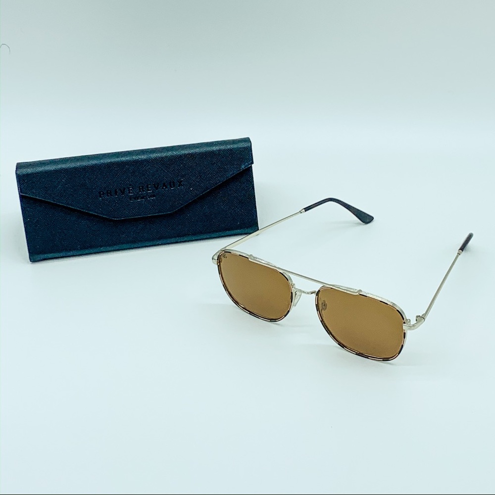 Prive Revaux Brown Polarized Goldstone Sunglasses